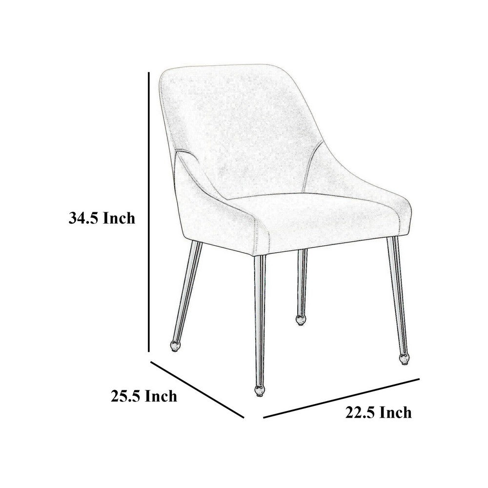 Maya Dining Side Chair Set of 2, Slope Arms, Black Metal, Cognac Brown -BM329124