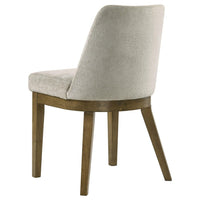 Givy Dining Armless Chair Set of 2, Tapered Legs, Oak Brown Wood, Tan -BM329132