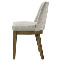 Givy Dining Armless Chair Set of 2, Tapered Legs, Oak Brown Wood, Tan -BM329132