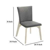 Loxy Dining Side Chair Set of 2, Square Legs and Levelers, Gray Velvet -BM329139