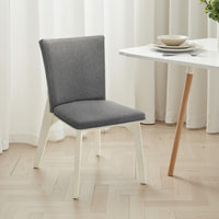 Loxy Dining Side Chair Set of 2, Square Legs and Levelers, Gray Velvet -BM329139