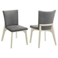 Loxy Dining Side Chair Set of 2, Square Legs and Levelers, Gray Velvet -BM329139