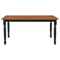 Halie Dining Table, Black Turned Legs, Rectangular Brown Wood, 63 Inch -BM329141