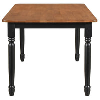 Halie Dining Table, Black Turned Legs, Rectangular Brown Wood, 63 Inch -BM329141