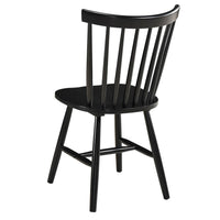 Halie Dining Side Chair Set of 2, Spindle Back, Black Asian Hardwood -BM329142