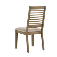 Scott Dining Side Chair Set of 2, Ladderback, Brown Wood, Latte Fabric -BM329144