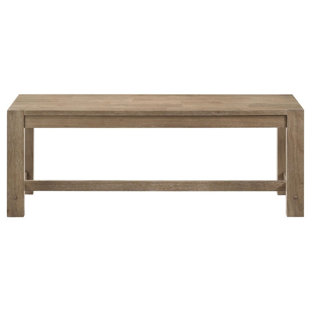 Scott Dining Bench with Trestle Base, Backless Brown Hardwood, 47 Inch -BM329145