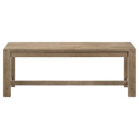Scott Dining Bench with Trestle Base, Backless Brown Hardwood, 47 Inch -BM329145