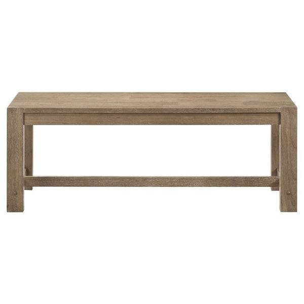 Scott Dining Bench with Trestle Base, Backless Brown Hardwood, 47 Inch -BM329145