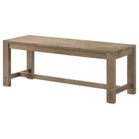 Scott Dining Bench with Trestle Base, Backless Brown Hardwood, 47 Inch -BM329145