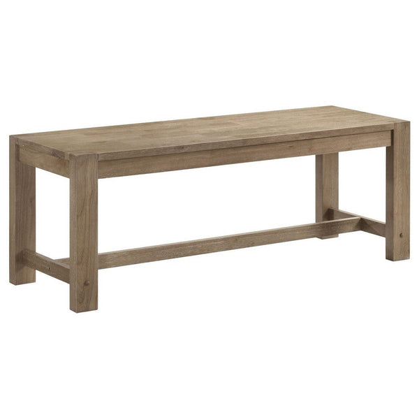 Scott Dining Bench with Trestle Base, Backless Brown Hardwood, 47 Inch -BM329145