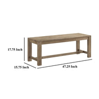 Scott Dining Bench with Trestle Base, Backless Brown Hardwood, 47 Inch -BM329145