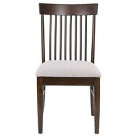 Eve Dining Side Chair Set of 2, Dark Walnut Brown Wood, Wheat Beige -BM329147