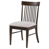 Eve Dining Side Chair Set of 2, Dark Walnut Brown Wood, Wheat Beige -BM329147