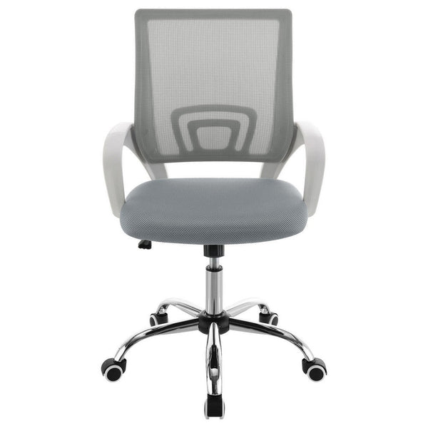 Fera Rolling Office Chair, Adjustable Chrome Base, Gray Mesh Fabric -BM329150