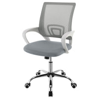 Fera Rolling Office Chair, Adjustable Chrome Base, Gray Mesh Fabric -BM329150