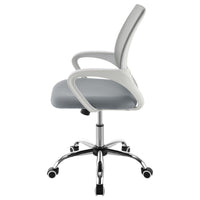 Fera Rolling Office Chair, Adjustable Chrome Base, Gray Mesh Fabric -BM329150