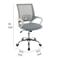 Fera Rolling Office Chair, Adjustable Chrome Base, Gray Mesh Fabric -BM329150