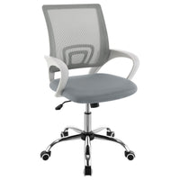 Fera Rolling Office Chair, Adjustable Chrome Base, Gray Mesh Fabric -BM329150
