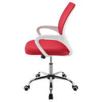 Fera Rolling Office Chair, Adjustable Chrome Base, Red Mesh Fabric -BM329151