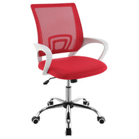 Fera Rolling Office Chair, Adjustable Chrome Base, Red Mesh Fabric -BM329151