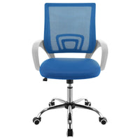 Fera Rolling Office Chair, Adjustable Chrome Base, Blue Mesh Fabric -BM329152