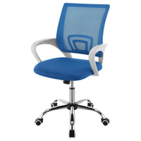 Fera Rolling Office Chair, Adjustable Chrome Base, Blue Mesh Fabric -BM329152