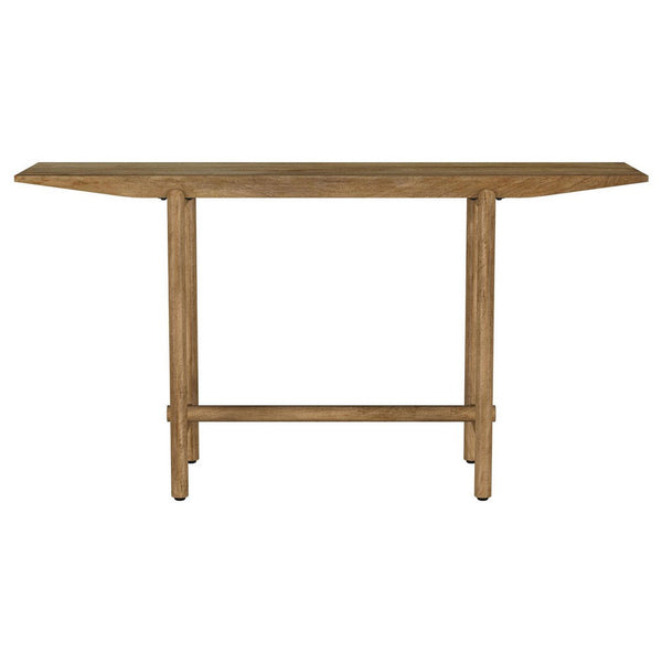 Arius Sofa Console Table, 57 Inch Slim Rectangular Brown Mango Wood -BM329153