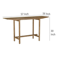 Arius Sofa Console Table, 57 Inch Slim Rectangular Brown Mango Wood -BM329153