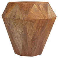 Cinti Accent Side Table, Gemstone Shape, Natural Brown Mango Wood -BM329156