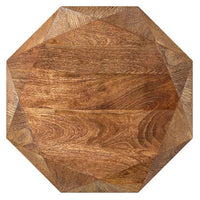 Cinti Accent Side Table, Gemstone Shape, Natural Brown Mango Wood -BM329156