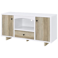 Aton Credenza, 2 Doors, 1 Drawer, Arched Front, 60 Inch White Brown -BM329160