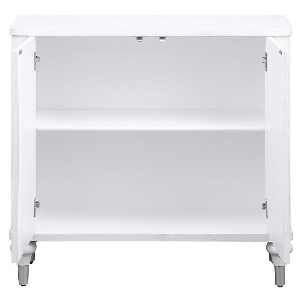 Cardi Accent Cabinet, 2 Medallion Carved Doors, 36 Inch Classic White -BM329161