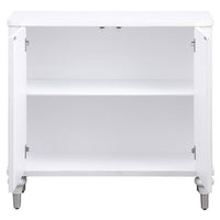 Cardi Accent Cabinet, 2 Medallion Carved Doors, 36 Inch Classic White -BM329161