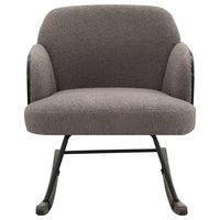 Perry Accent Rocking Chair, Modern Walnut Brown Bentwood, Gray Boucle -BM329175