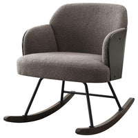 Perry Accent Rocking Chair, Modern Walnut Brown Bentwood, Gray Boucle -BM329175