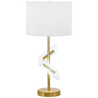 Kiny Table Lamp Set of 2, LED, Angular Acrylic Accents, Beige and Gold -BM329182