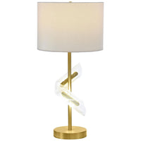 Kiny Table Lamp Set of 2, LED, Angular Acrylic Accents, Beige and Gold -BM329182