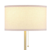 Mikka Table Lamp, Pull-Chain, Gold Flared Pedestal Base, Beige Fabric -BM329184