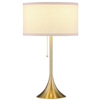 Mikka Table Lamp, Pull-Chain, Gold Flared Pedestal Base, Beige Fabric -BM329184