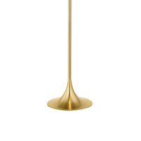 Mikka Floor Lamp, Pull-Chain, Gold Flared Pedestal Base, Beige Fabric -BM329185