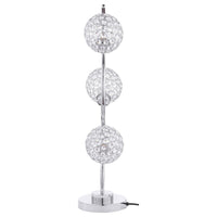 Berly Table Lamp with Crystal Balls and Touch Button, Silver Metal -BM329186