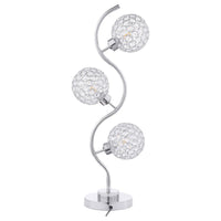 Berly Table Lamp with Crystal Balls and Touch Button, Silver Metal -BM329186