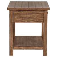 Ayne Side End Table, 1 Shelf, 1 Drawer, Brown Wood, Square 20 Inch -BM329189