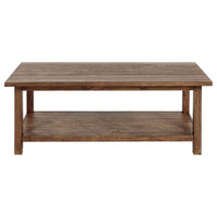 Ayne Coffee Table, 1 Shelf, Distressed Brown Wood Frame, 47 Inch -BM329190