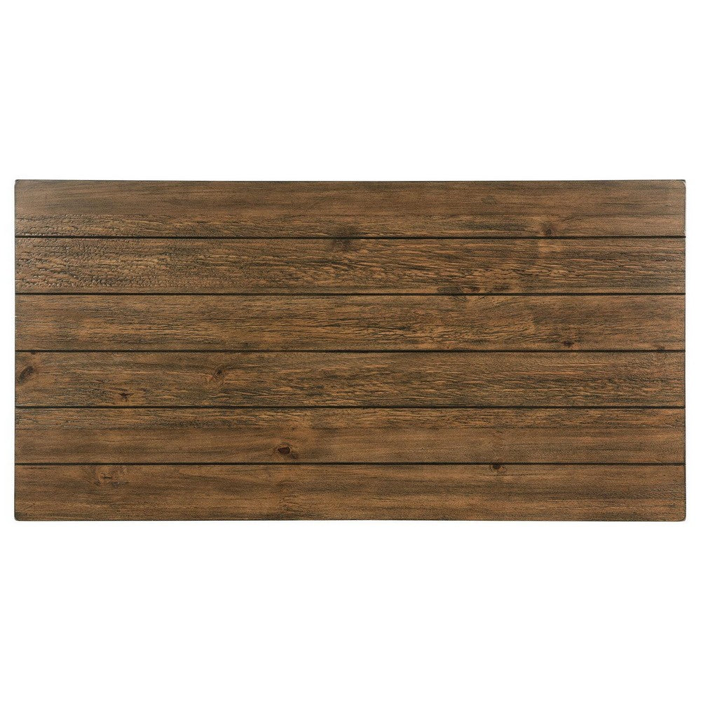Ayne Coffee Table, 1 Shelf, Distressed Brown Wood Frame, 47 Inch -BM329190