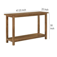 Ayne Console Table, 1 Shelf, Distressed Brown Wood Frame, 47 Inch -BM329191