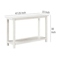 Ayne Console Table, 1 Bottom Shelf, Distressed White Wood, 47 Inch -BM329195