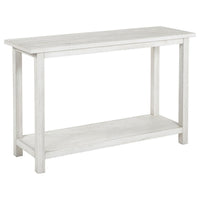 Ayne Console Table, 1 Bottom Shelf, Distressed White Wood, 47 Inch -BM329195