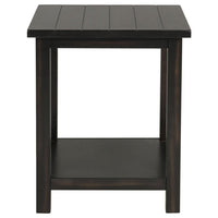 Ayne Side End Table, 1 Bottom Shelf, Black Wood Frame, Square 20 Inch -BM329196